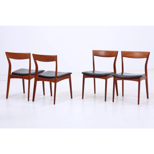 Rare set of 3 teak chairs by r. Borregaard for viborg by r. Borregaard for viborg * material: teak & leather * danish...