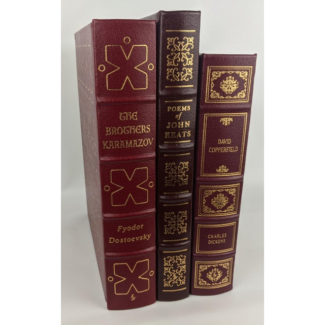 Vintage Easton Press Genuine Leather Classics, Burgundy & Gold Gilt, Set of 3 For Sale - Image 13 of 14