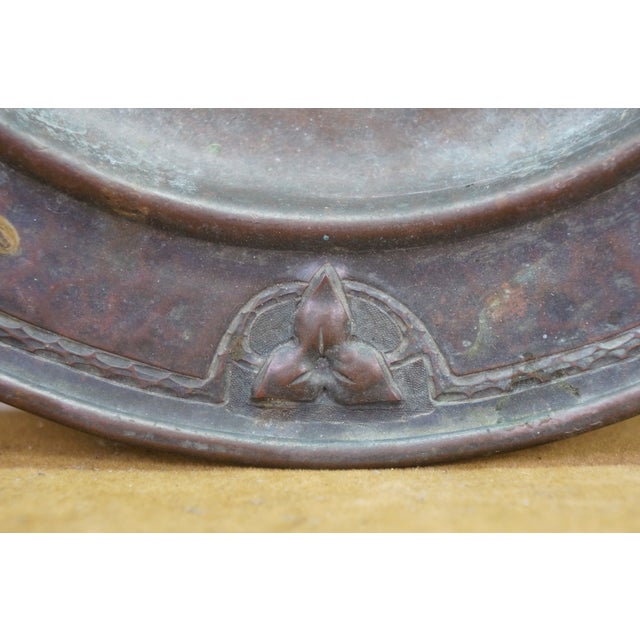 Antique Roycroft Art Nouveau Trilium Craft Hammered Copper Smoking Set Tray For Sale - Image 15 of 15
