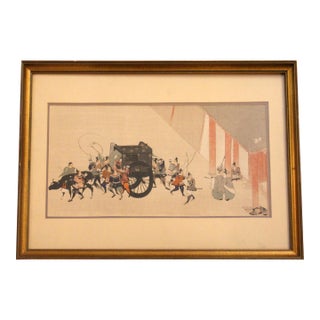 Early 20th Century Japanese Woodblock Print in Frame For Sale