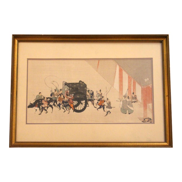 Early 20th Century Japanese Woodblock Print in Frame For Sale
