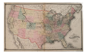 1875 Warner & Beers United States Railroad Map