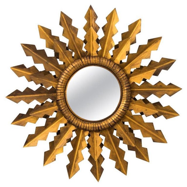 Antique Golden Arrows Sunburst Mirror For Sale - Image 9 of 9