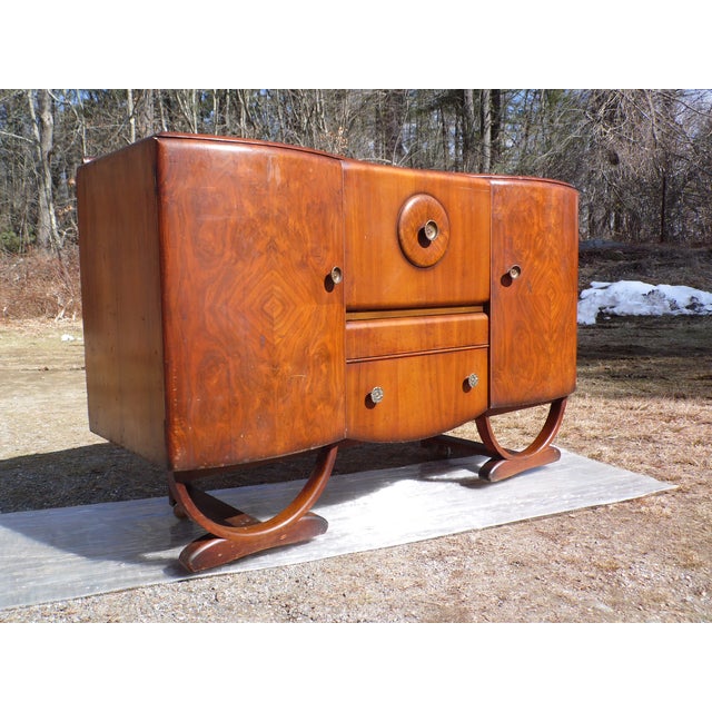 Antique English Art Deco Beautility Cocktail Sideboard Liquor Bar