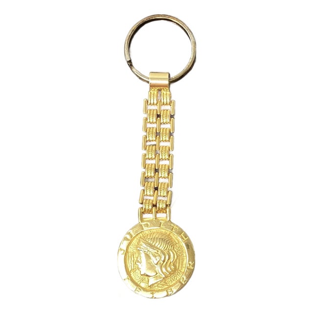 Mid 20th Century Judith Leiber Gold Plated Caesar Keychain or Bag Charm. For Sale