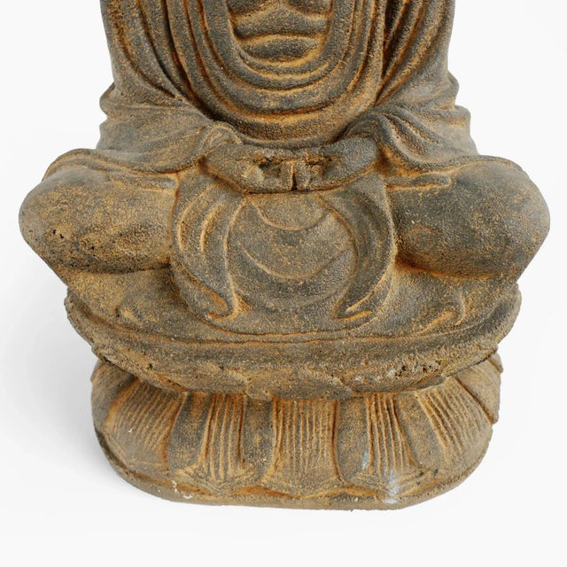 Stone Cast Stone Sitting Buddha For Sale - Image 7 of 8