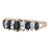 0.90ctw Tiered Blue Sapphire Diamond Rooftop Ring 14k Yellow Gold Size 8.25 For Sale