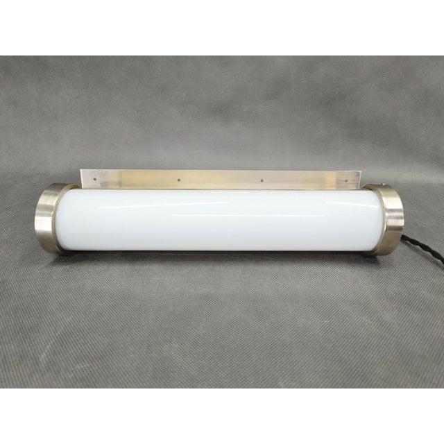 1930s Bauhaus Nickel Wall Light with Glass Tube, 1930s For Sale - Image 5 of 9
