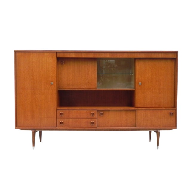 Long Vintage Highboard, 1960s For Sale