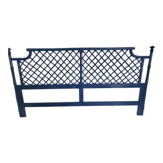 Vintage Ficks Reed Rattan and Wicker King Size Pagoda Headboard For Sale