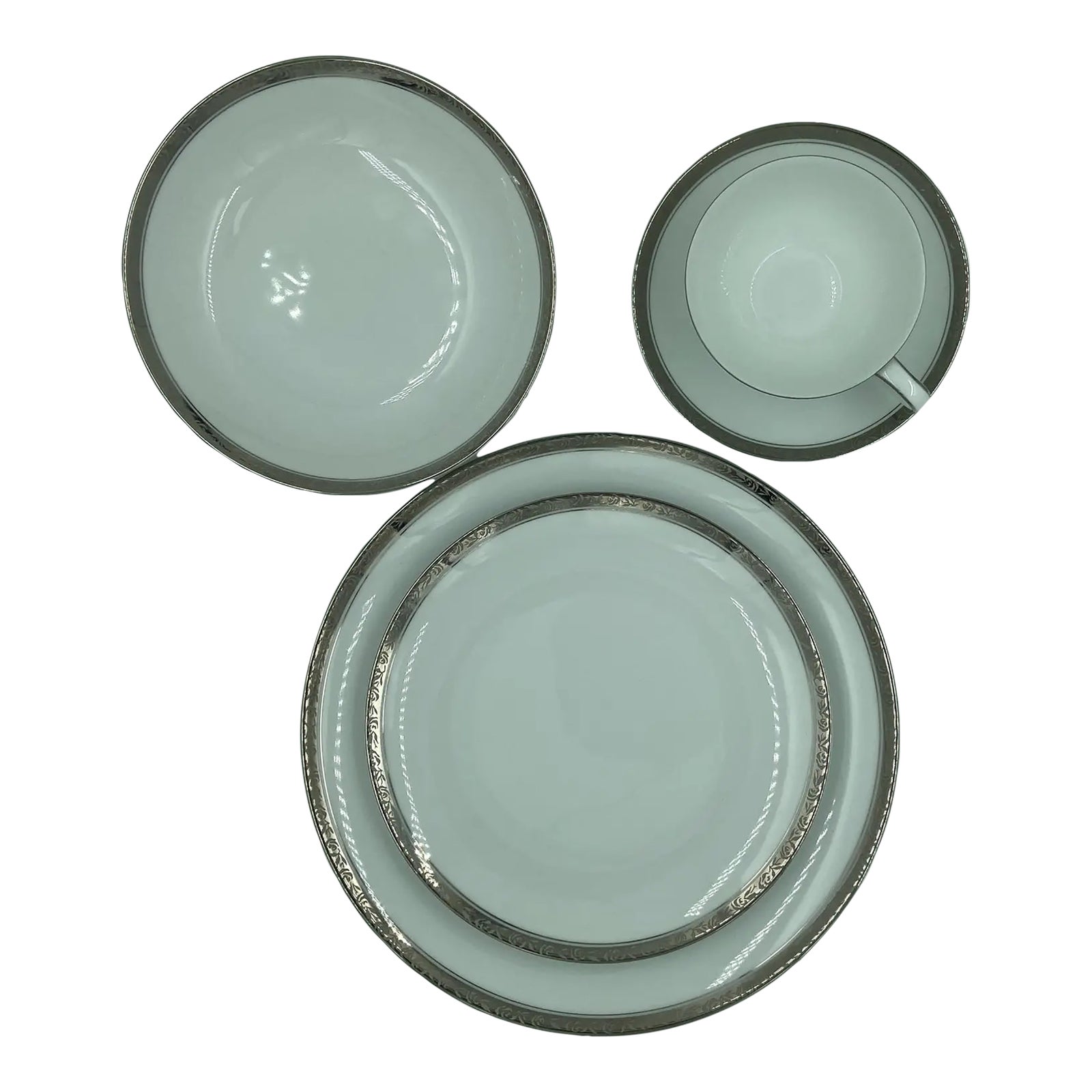 Vintage Noritake “Silvester” 6340 Fine China Dinner Service – 80