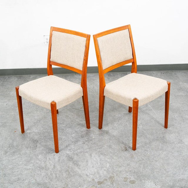 Mid Century Danish Modern Dining Chairs Set 4 Wool Teak Wood Svegards Sweden MCM For Sale - Image 9 of 12