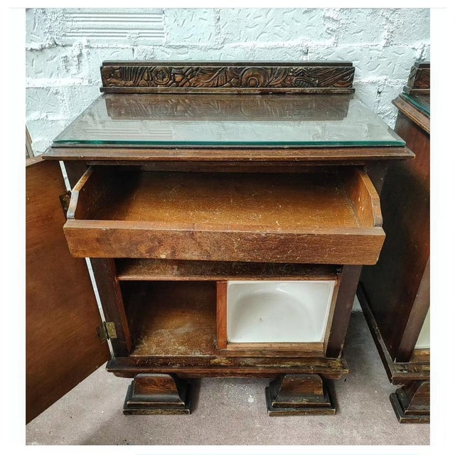 Art Deco Nightstands, 1920s, Set of 2 For Sale - Image 3 of 5