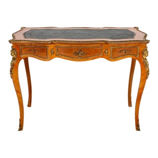 French Louis XV Style Writing Desk Bureau Plat For Sale
