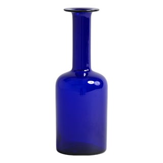 Blue Floor Vase by Otto Brauer for Holmegaard, 1960s For Sale