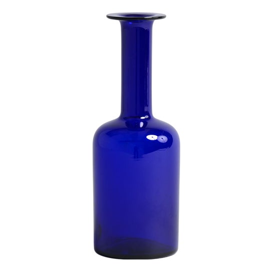 Blue Floor Vase by Otto Brauer for Holmegaard, 1960s For Sale