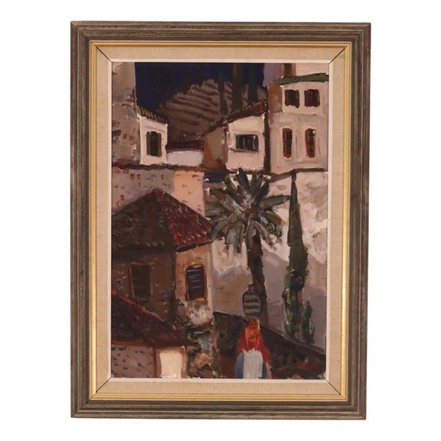 Eric Lo, Southern Street, 1960s, Oil on Canvas, Framed For Sale