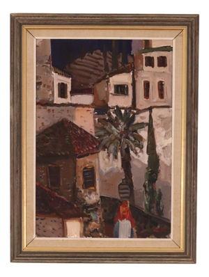 Eric Lo, Southern Street, 1960s, Oil on Canvas, Framed