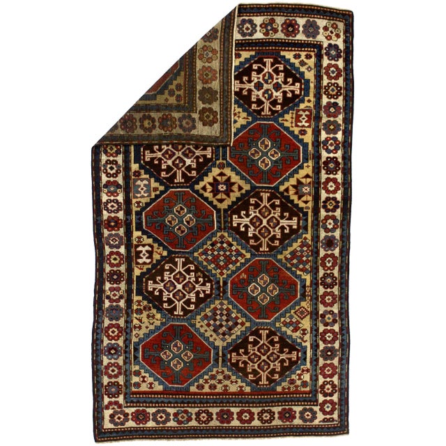 Fine Antique Mogul Kazak Rug 4’7" x 7’7". SW Caucasus/Armenia. Boldly patterned, strongly colored, totally geometric, all...