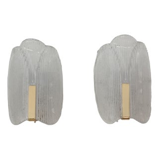 Wall Sconces attributed to Carl Fagerlund for Orrefors, 1970s, Set of 2 For Sale