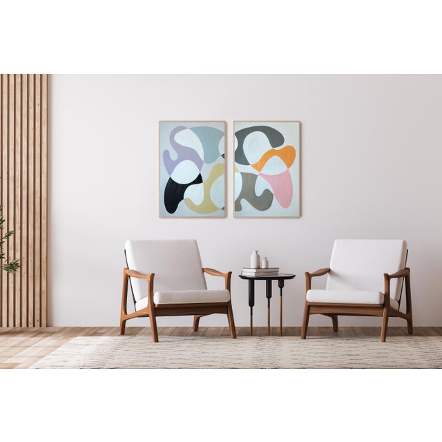 Details: Title: Pastel Dance Medium: Acrylic Painting on Watercolor Paper Size: 100x140 cm in total (100x70 cm, each...