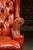 Burnt Orange Vintage Wingback Tufted Armchair With Ottoman in Burnt Orange For Sale - Image 8 of 12