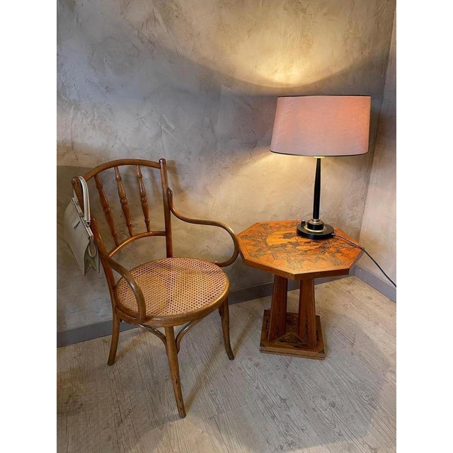 French Oak Marquetry Table, 1920s For Sale - Image 16 of 17