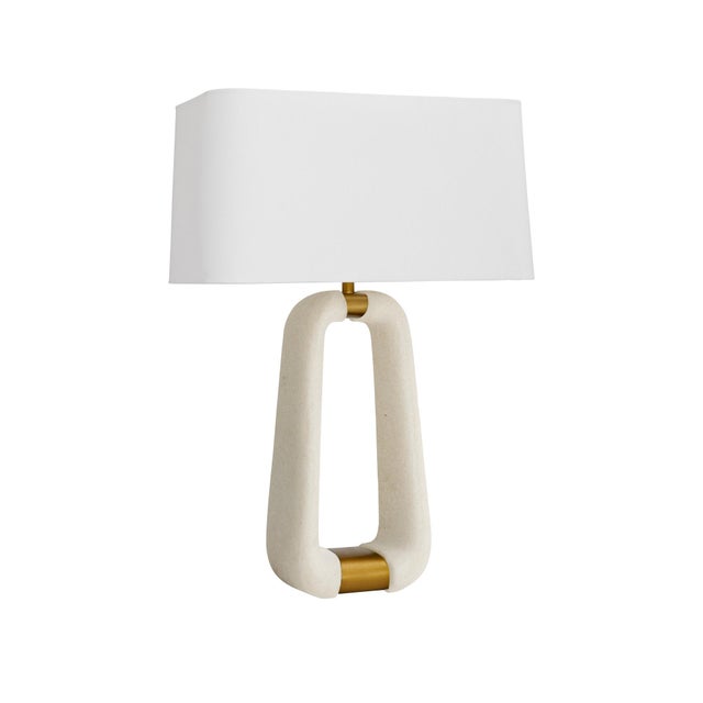Traditional Arteriors Home Gianni Ivory Ricestone Lamp For Sale - Image 3 of 10