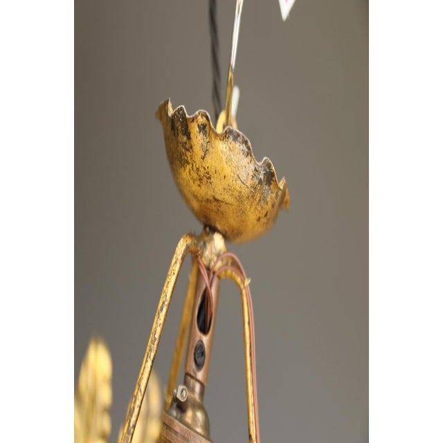 Mid-Century Spanish Sunburst Ceiling Light in Gilt Iron, c.1950s by Unknown for Unknown For Sale - Image 9 of 17
