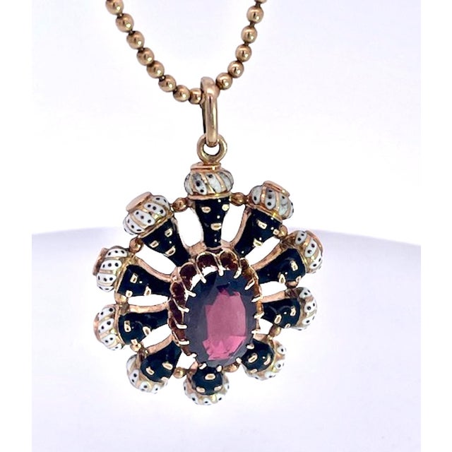 1920s Moretto Pendant Necklace Set With Matching Earrings- Set of 3 For Sale - Image 11 of 12