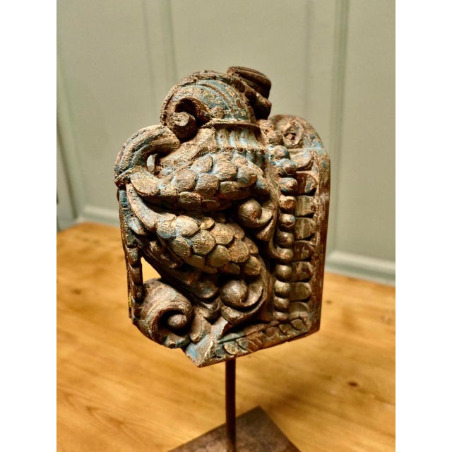 A beautiful piece of folk architecture from the Indian continent, the carving was used to mark doorways etc. warding off...