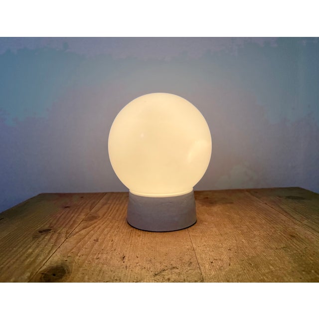 Vintage White Porcelain and Glass Ceiling Light, 1970s For Sale - Image 11 of 12