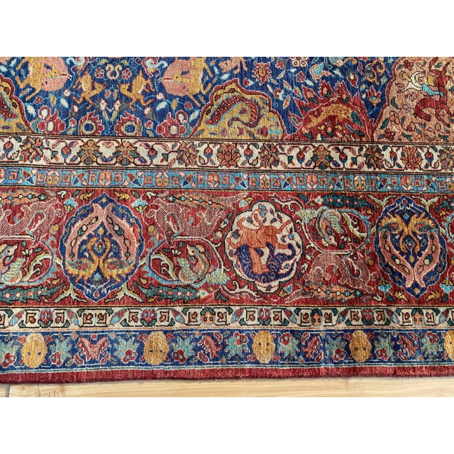 Vintage Persian Hunting Design Medallion Rug For Sale - Image 6 of 9