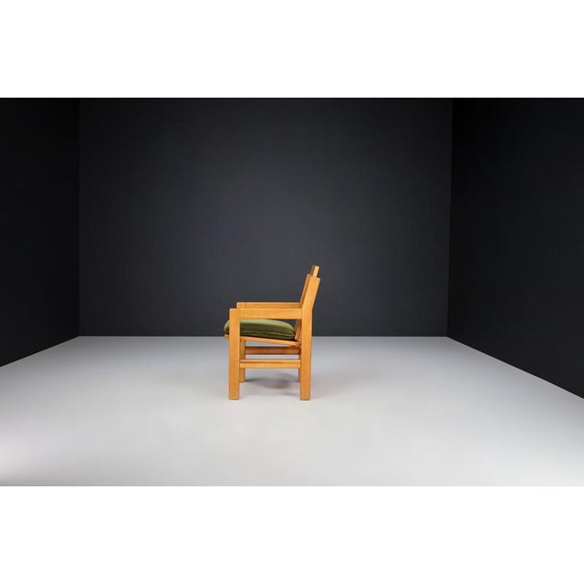 Mid-Century Modern Elm Armchair with Green Velvet Upholstery, France, 1970s For Sale - Image 9 of 13