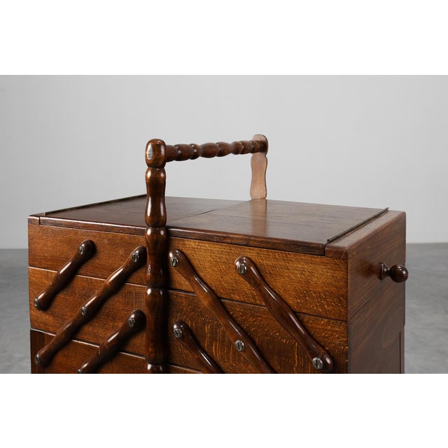 France / 1920 / 20th century / sewing box / wood / Mid-century / Vintage A charming and functional French sewing box from...