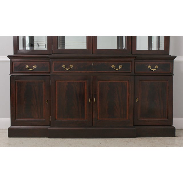 Brown Stickley Chippendale Style Mahogany Breakfront China Cabinet For Sale - Image 8 of 13