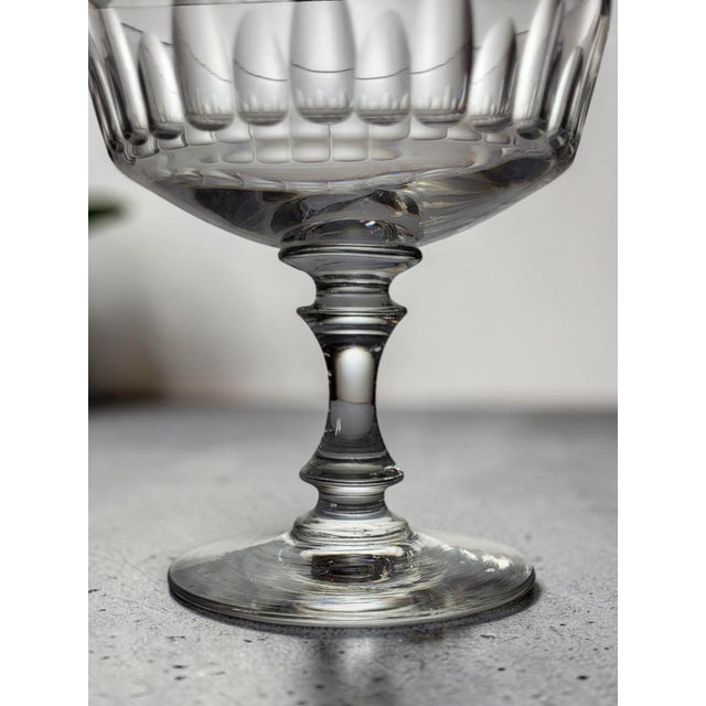 Vintage Crystal Champagne Glasses, 1950s, Set of 7 For Sale - Image 6 of 10