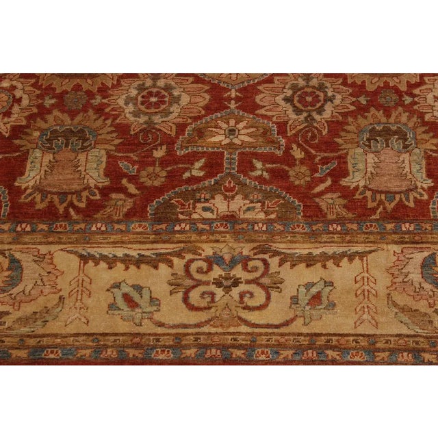 1980s Shabby Chic Semi Antique Sonya Rust/Tan Wool Rug -9'1 X 11'3 For Sale - Image 4 of 8