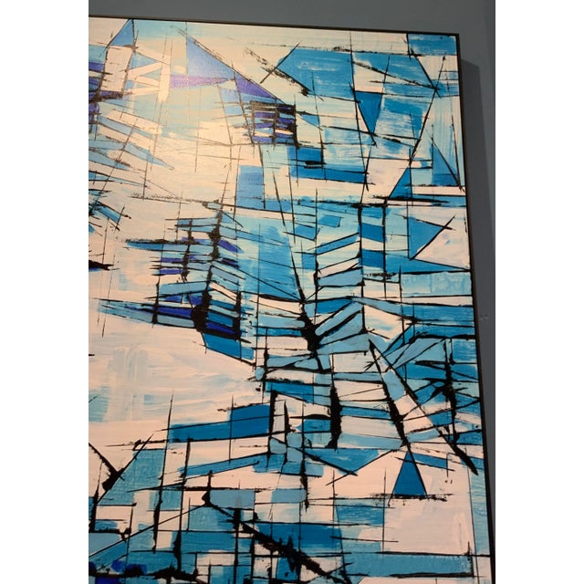 Abstract Abstract Modern Blue “In Dreams” Painting by Teng Fei For Sale - Image 3 of 6