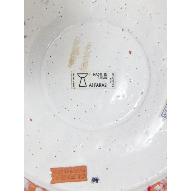 Spanish 1960s Alfaraz Hand Made Studio Pottery Plate For Sale - Image 14 of 16