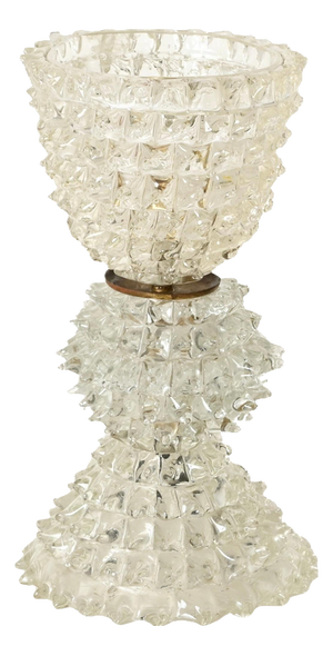 Large Triple Murano Rostrato Glass and Brass Table Lamp by Gio Ponti, Italy, 1940s