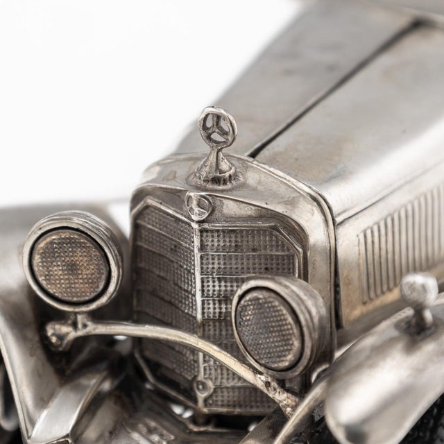 Vintage Silver Mercedes Benz SSK 1928 Roadster Model Car, 1960s For Sale - Image 12 of 18