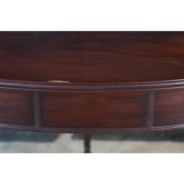 Antique Early 19th C. American Federal Serpentine Mahogany Console Game Table For Sale - Image 6 of 18