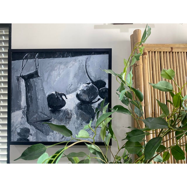 Framed in a black laqured imitation wood shadow box, Millie Marnin, a Chicago native, turned artist later in her life and...