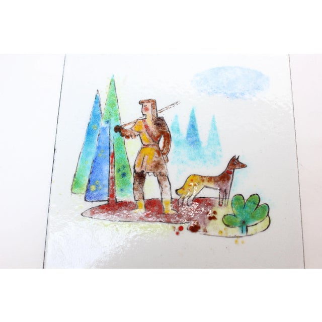 American Set of Two "American Frontiersmen" Enamel on Copper Plaques For Sale - Image 3 of 9