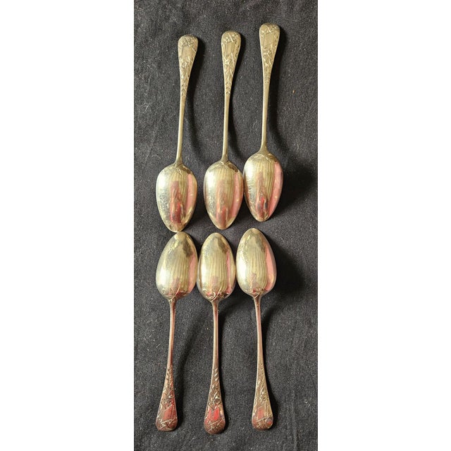 Antique French Minerva and Vermeil Silver Teaspoons by Henri Soufflot, Paris, France, 1890s, Set of 6 For Sale - Image 5 of 10