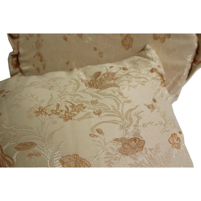 2010s Set Oriental Cream Beige Color Round Square Shape Pillow Cushion For Sale - Image 5 of 7