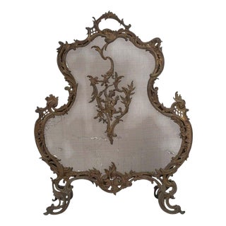 Napoleon III Louis XV-Style Bronze Fireplace Screen, 1800s For Sale
