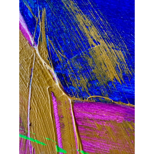 Wood Alexander Liberman, Large Modernist Alexander Liberman Contemporary Mixed Media Painting Svet III, 1984 For Sale - Image 7 of 13