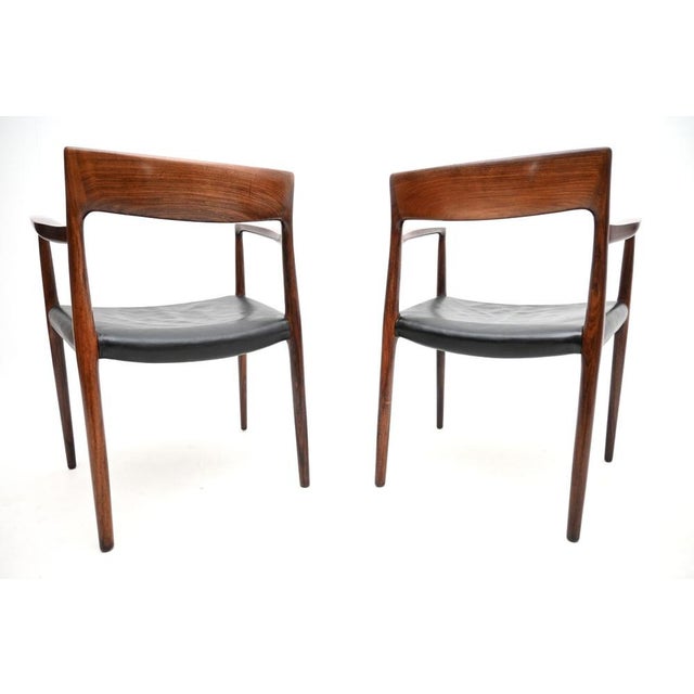 1960s Vintage Danish Model 57 Chairs by Niels Otto Møller, 1960s, Set of 2 For Sale - Image 5 of 11